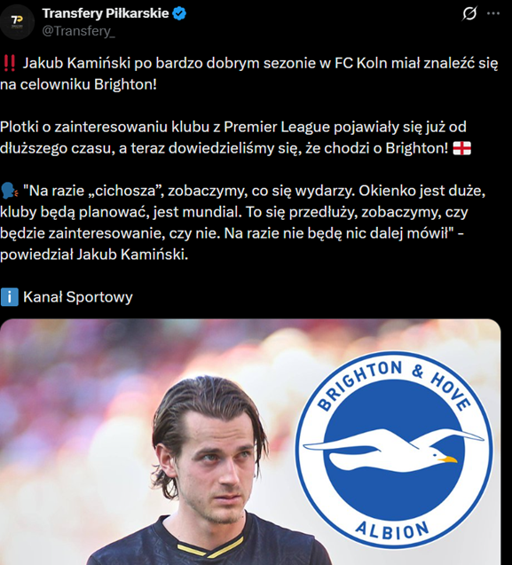 DZIEJE SIĘ! Jakub Kamiński na celowniku... KLUBU Z PREMIER LEAGUE!